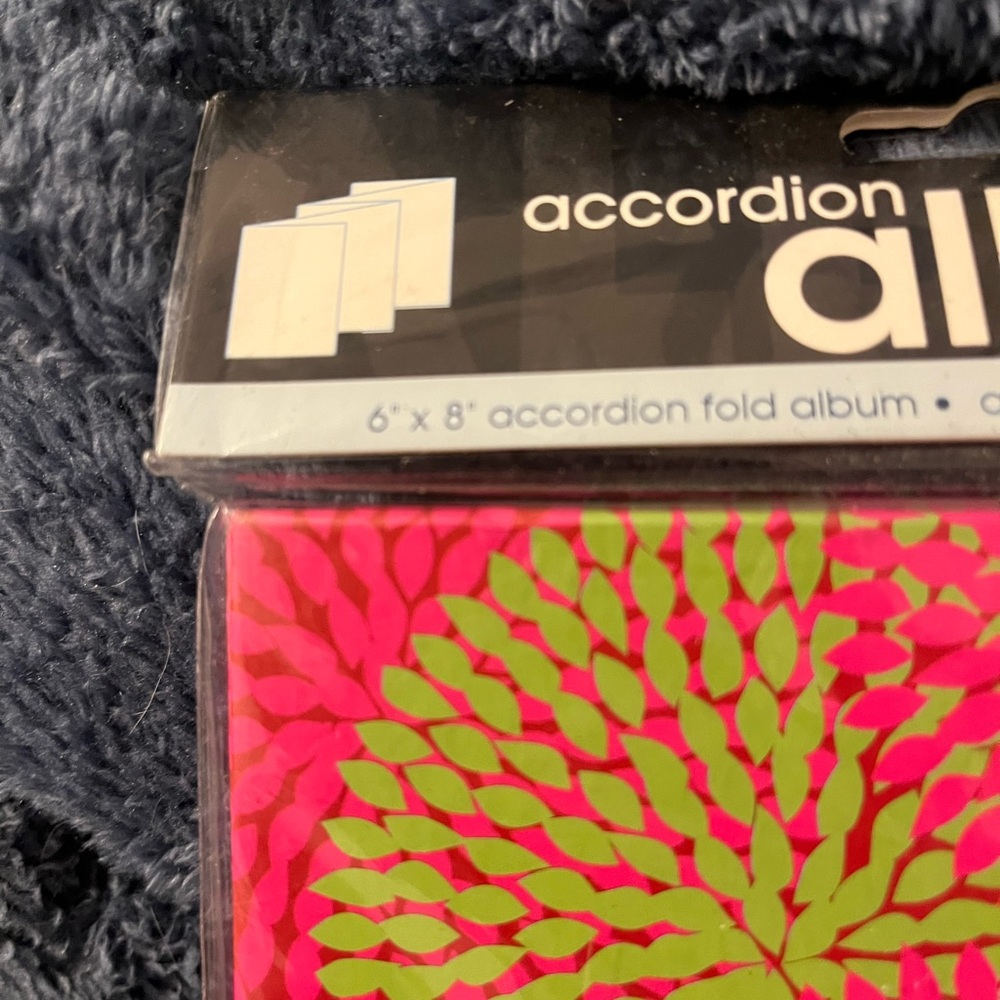 Accordion Fold Photo Album by 6x8 - Pink and Green